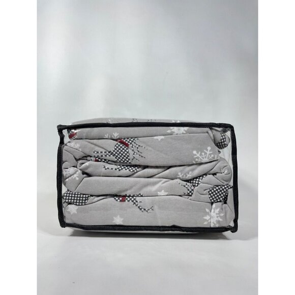 Tribeca Living WINTER BUCKS Flannel Sheet Set Queen Gray - Picture 8 of 8